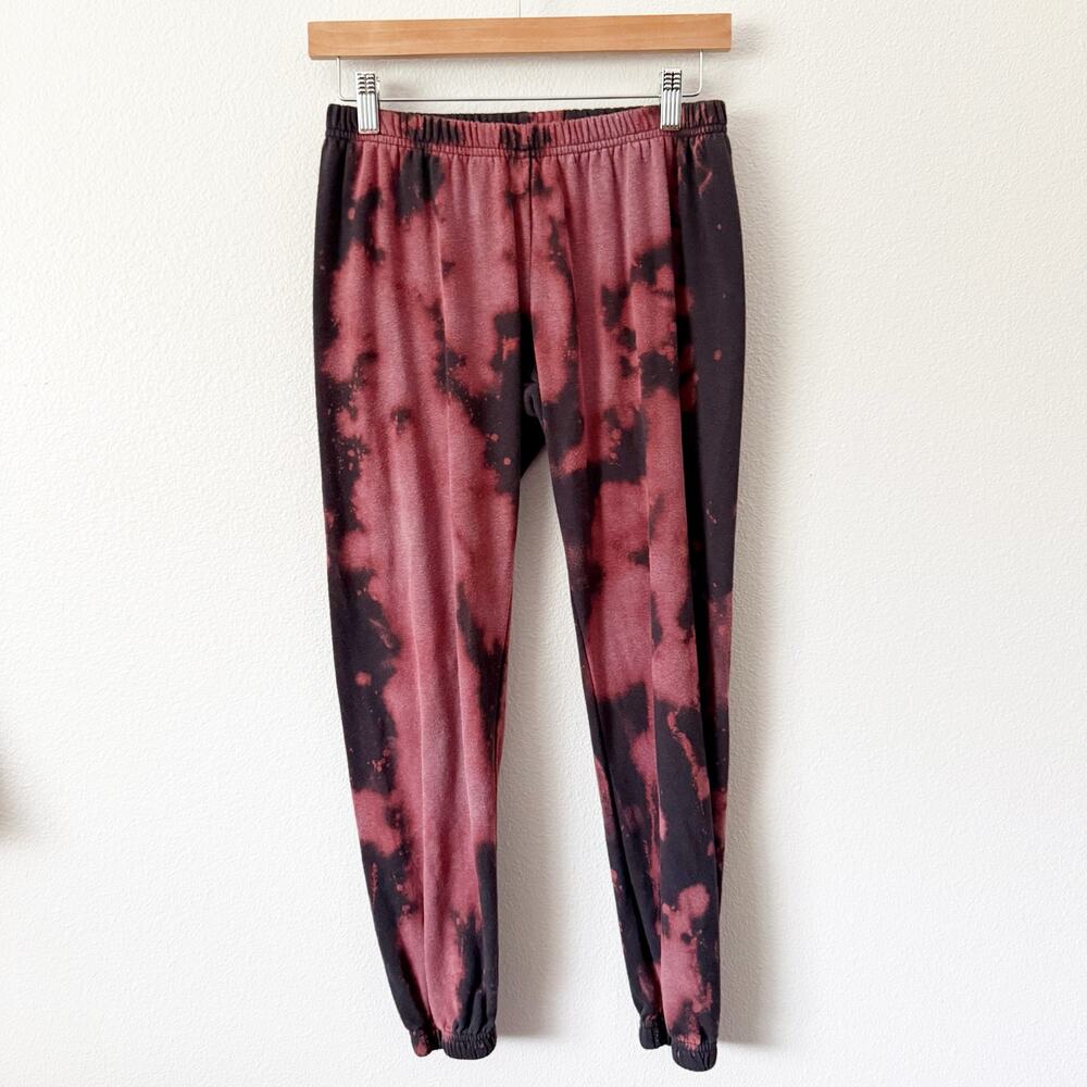SPIRITUAL GANGSTER | Perfect Sweatpant Black Maroon Mauve Tie Dye | Size XS
